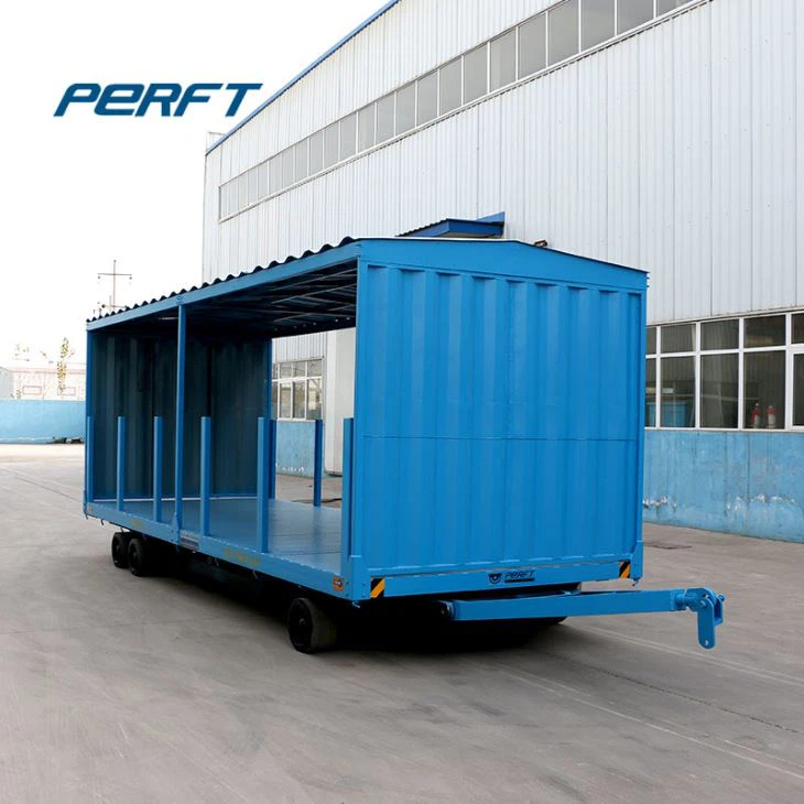 Electric Flat Trackless Motorized Trailer Move From One Line